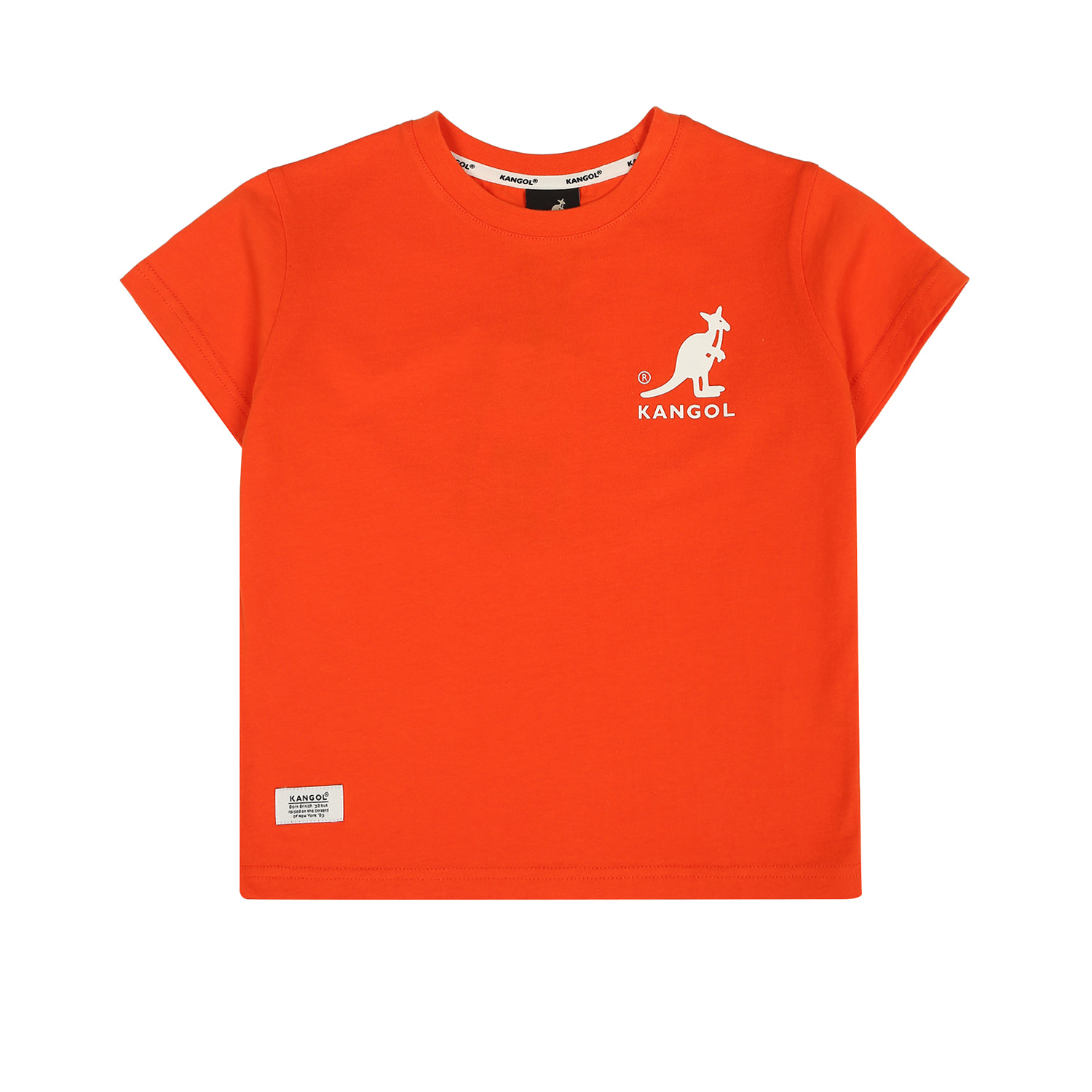로고 포인트 크루넥 티셔츠 0402 오렌지