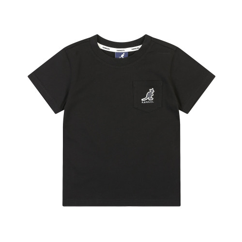 포켓 로고 숏 슬리브 티셔츠 QB 0416 블랙