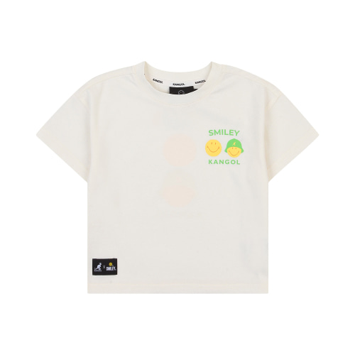 스마일리 투 아이콘 백 포인트 티셔츠 PB 0416 오프 화이트