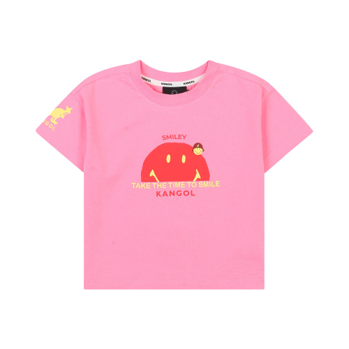 스마일리 빅 아이콘 포인트 티셔츠 PB 0417 핑크
